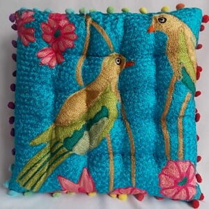 aqua bird cushion