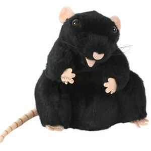 black rat finger puppet